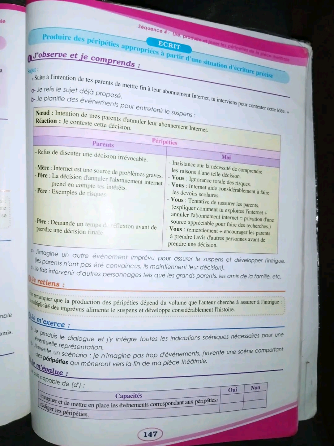 حل Parcours française page 147 مادة الفرنسية ص 147 سنة ثانية اعدادي