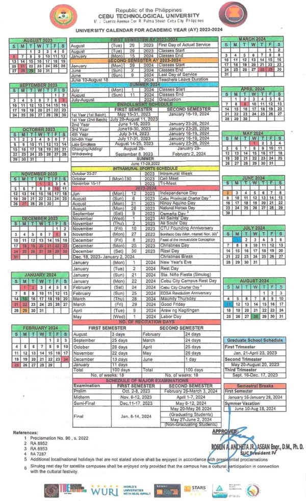 calendar الدراسة 2023 2024 philippines