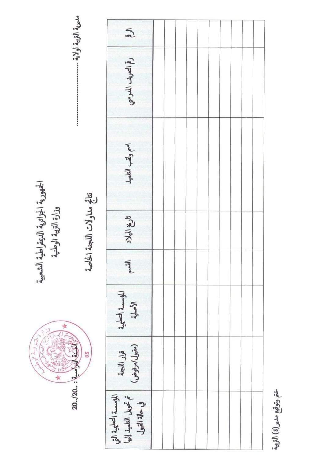 ضبط الترتيبات لاعادة ادماج التلاميذ بعنوان 2025/2024 رزنامة تنفيذ ترتيبات اعادة ادماج التلاميذ للسنة الدراسية 2024-2025